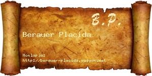Berauer Placida névjegykártya